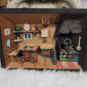 Swiss Rustic Miniature Kitchen Diorama